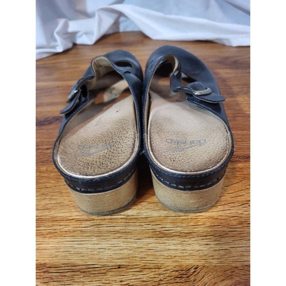 Dansko Britney Clogs Mary Jane Slip-on Burnished Nubuck Navy Blue Size 39 8.5-9 - Picture 4 of 5